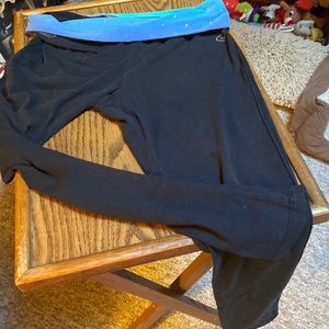 Aeropostale Black Leggings with Blue Waistband